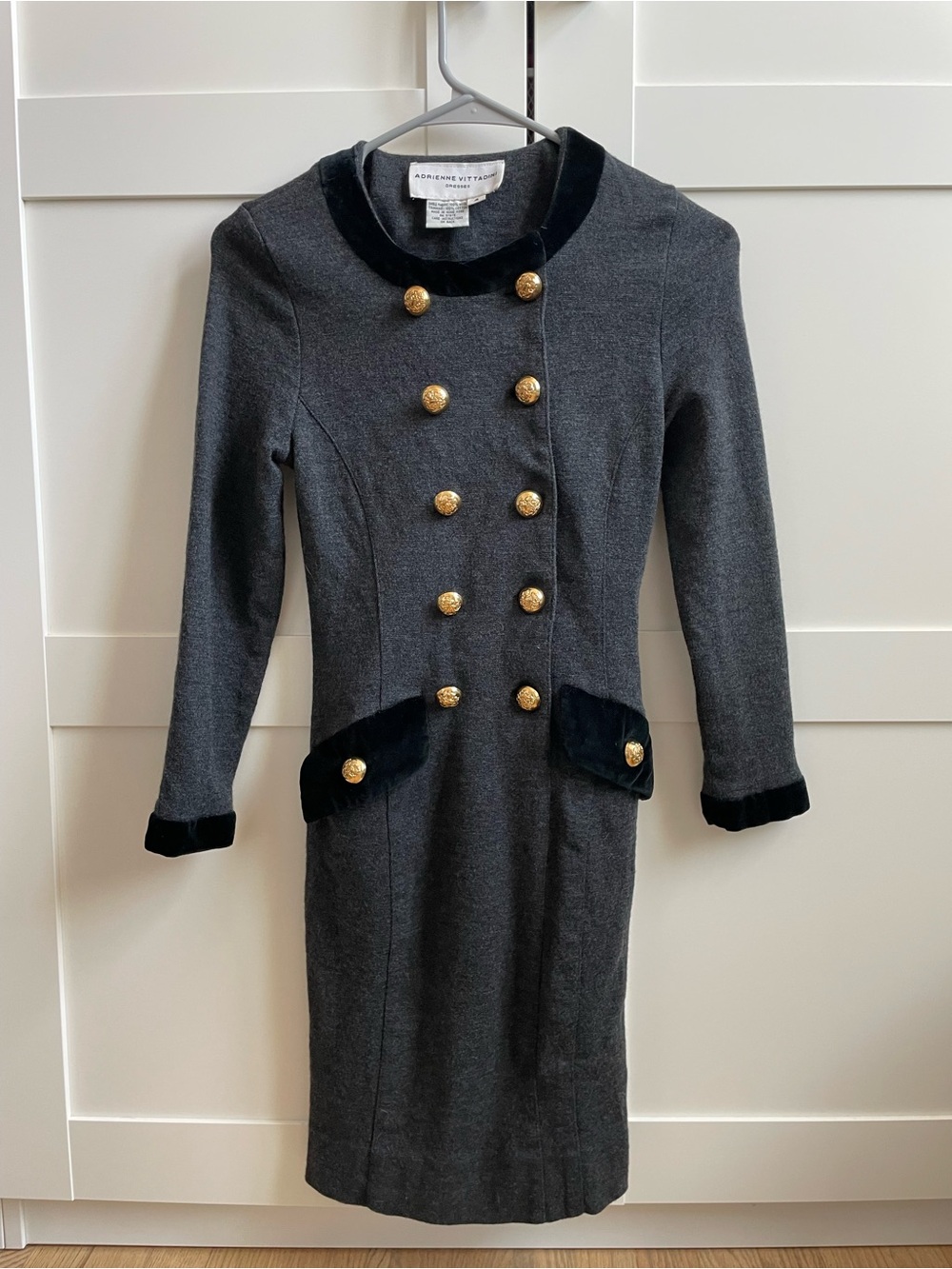 Adrienne Vittadini Women’s Gray Wool Sweater Dress